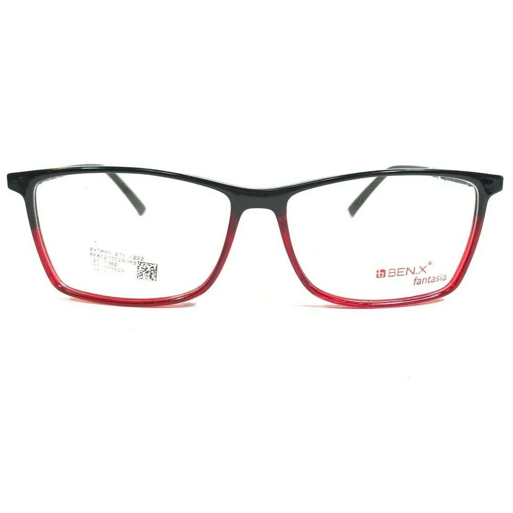 Ben.x Mod.271 Col.D222 Eyeglasses Frames Black Red Square Full Rim 55-15-140